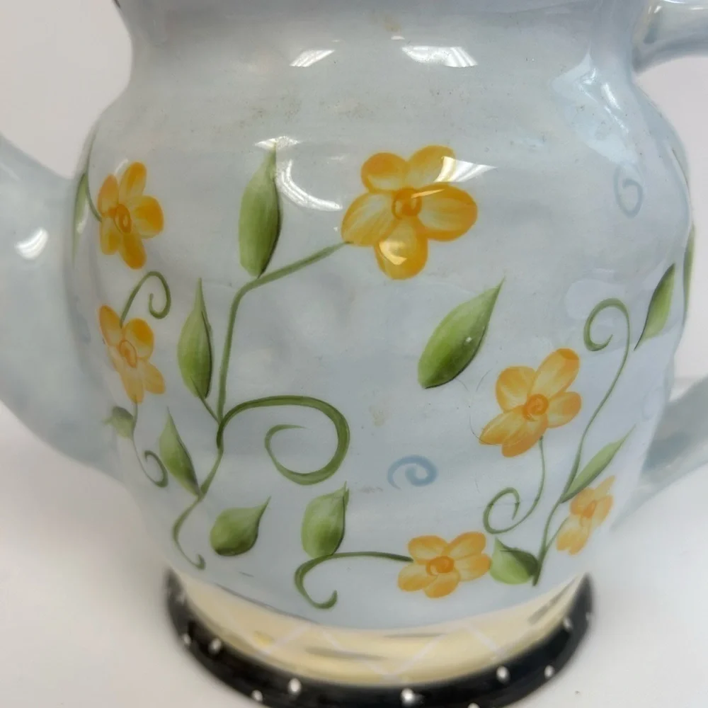 Bella Casa by Ganz Teapot/ Art Pottery Tea Pot/ never used  tag still on bottom